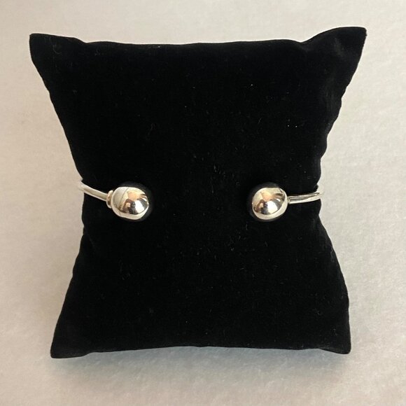 Sterling Silver 925 10MM Removable Bead Ball Cuff Charm Bracelet Sz 6.75" - Picture 12 of 16